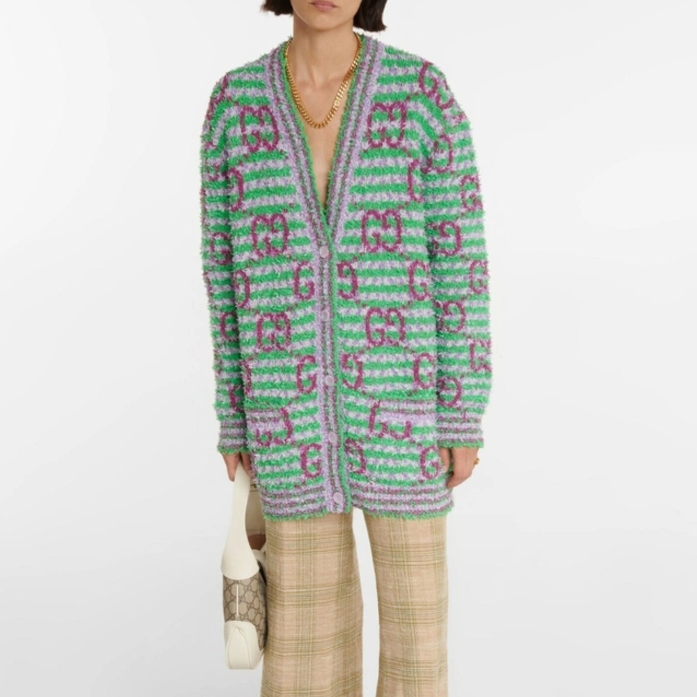 Authentic Gucci Maxi GG Striped Cardigan XS